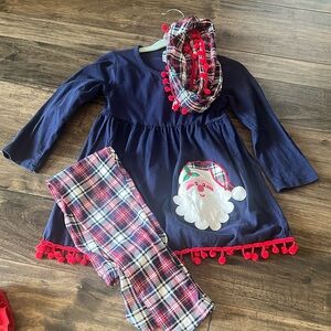 Christmas matching set with shirt, pants and scarf
